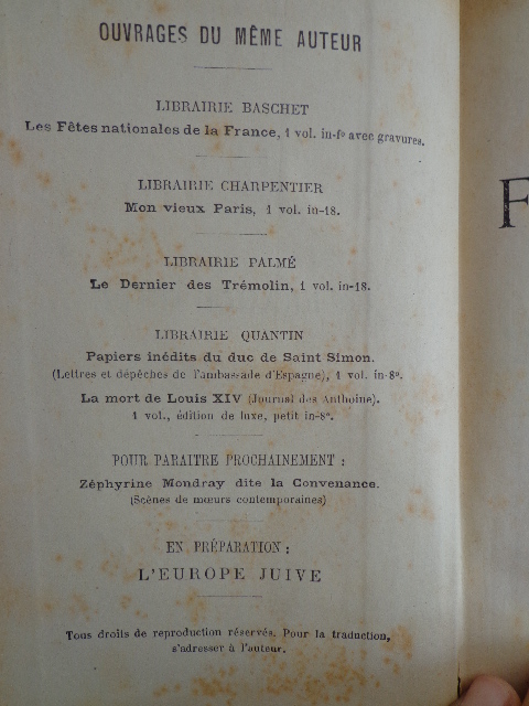 La France juive (2 tomes) - Edouard Drumont - Librairie française