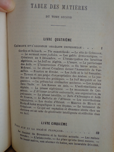 LA FRANCE JUIVE - ESSAI D HISTOIRE CONTEMPORAINE - TOME SECOND. de DRUMONT  EDOUARD